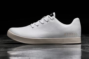 White Nobull Ivory Canvas Men's Trainers | CA Y1448X